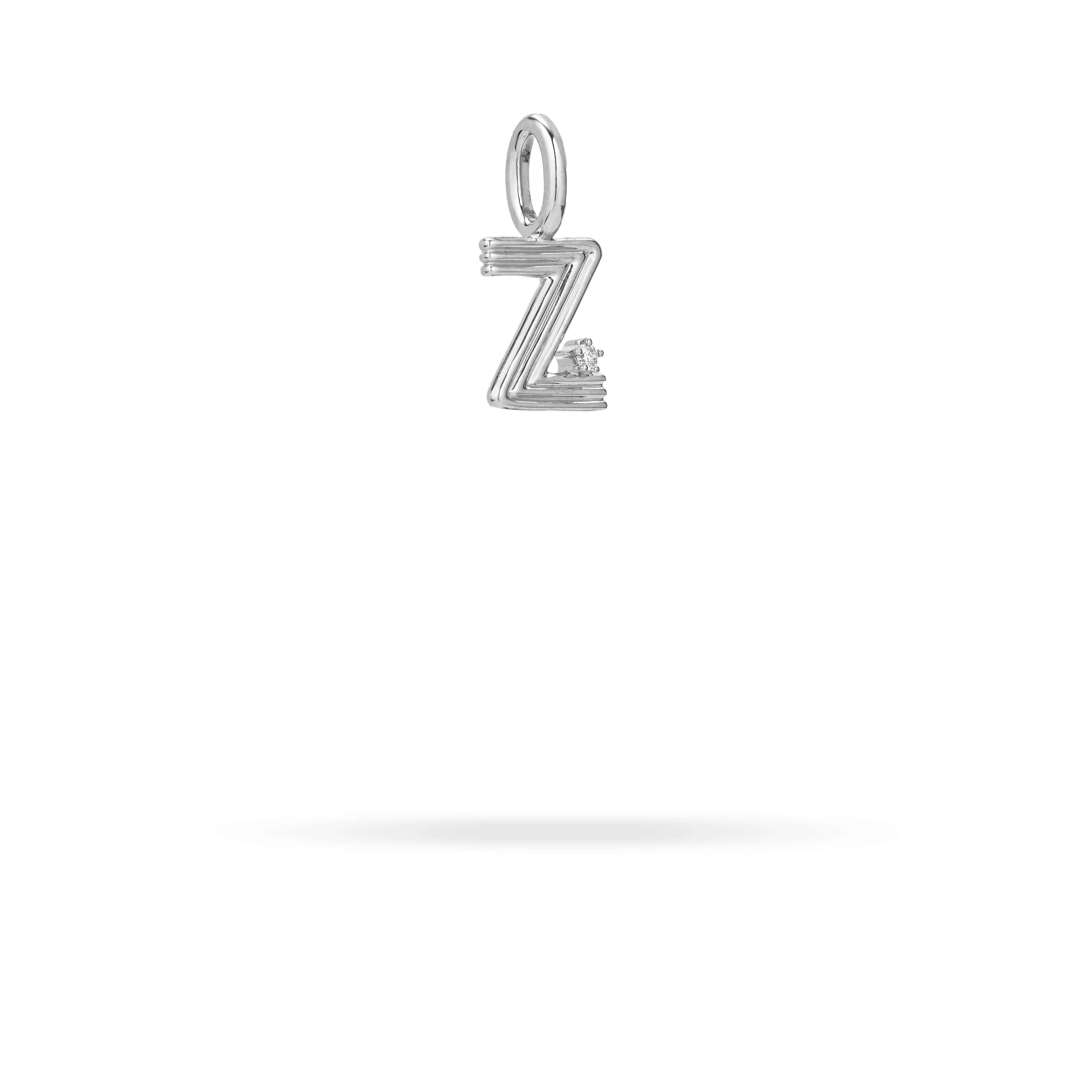 Groovy Diamond Initial Mini Bead Charm Z in Sterling Silver sold by Adina Reyter