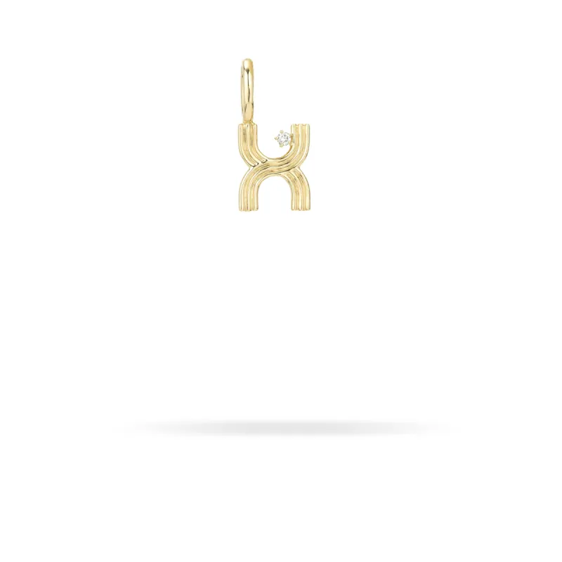 Groovy Diamond Initial Mini Bead Charm X sold by Adina Reyter