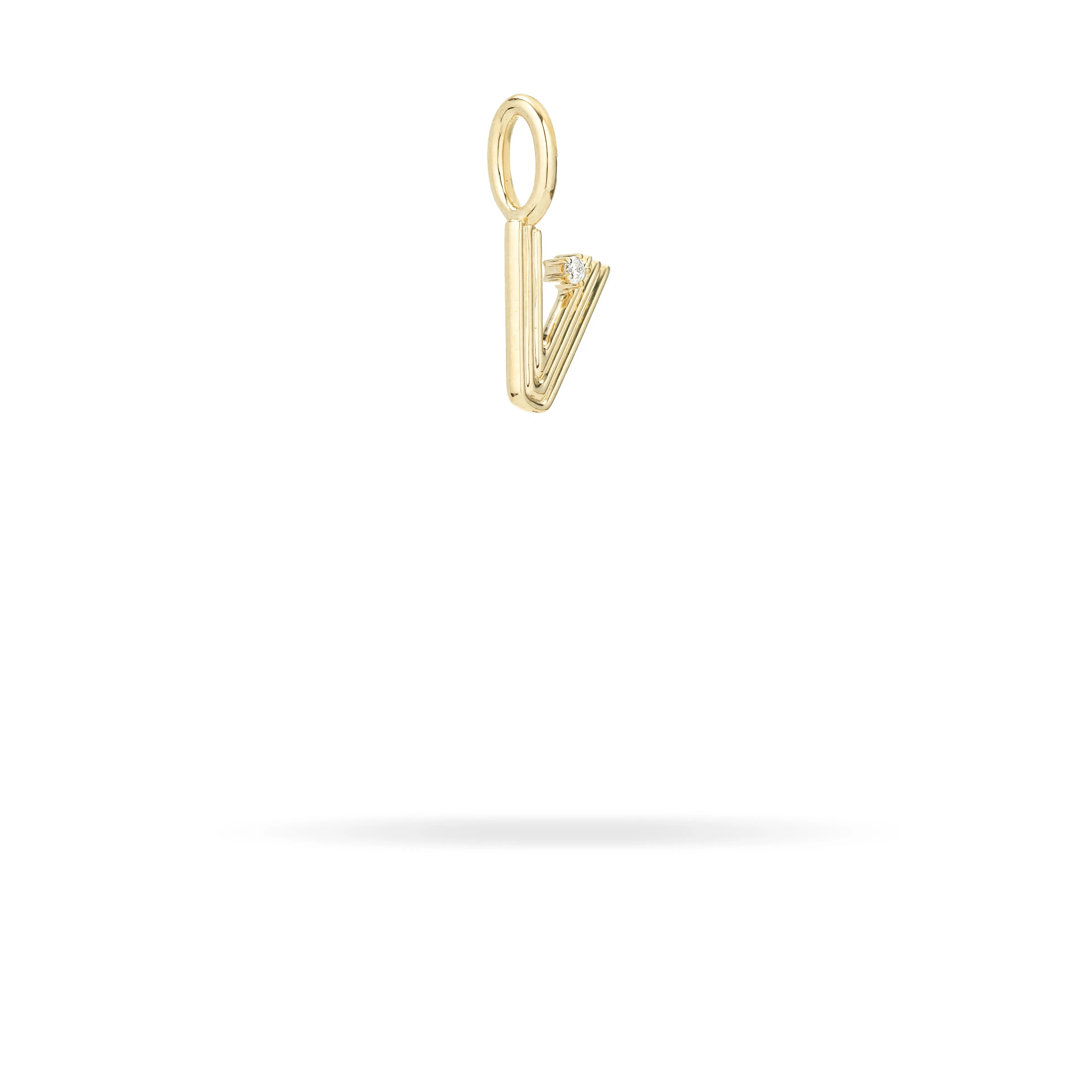 Groovy Diamond Initial Mini Bead Charm V sold by Adina Reyter product image thumbnail 2