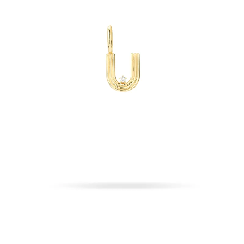 Groovy Diamond Initial Mini Bead Charm U sold by Adina Reyter