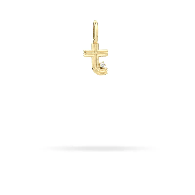 Groovy Diamond Initial Mini Bead Charm T sold by Adina Reyter