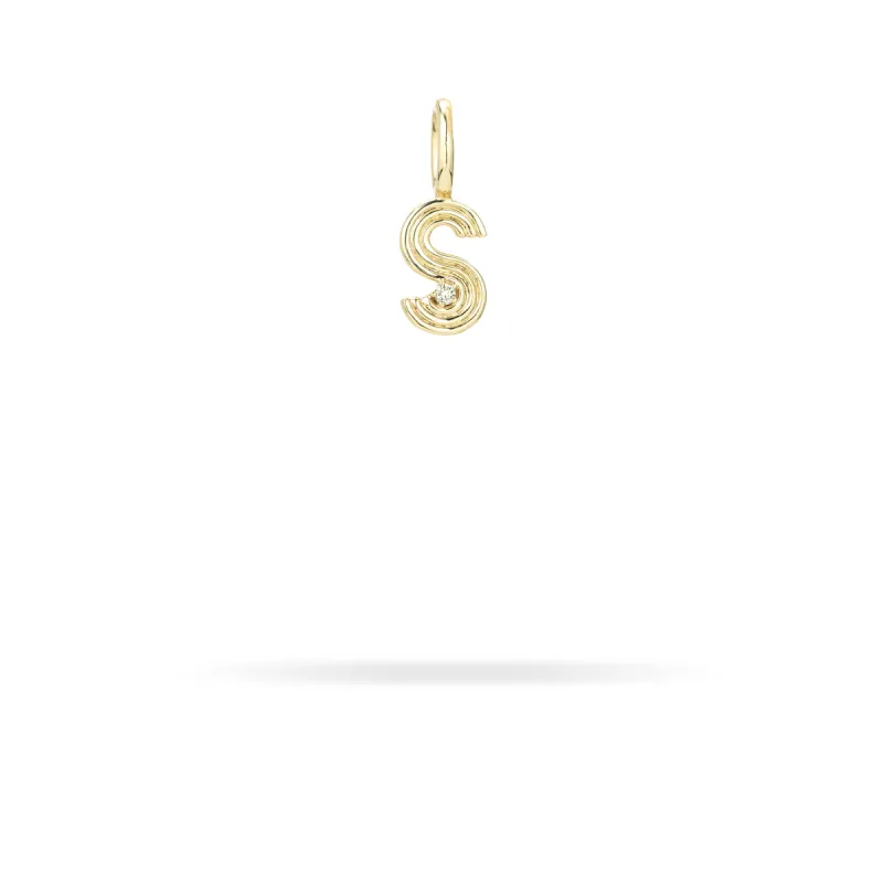 Groovy Diamond Initial Mini Bead Charm S sold by Adina Reyter