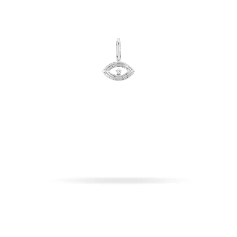 Groovy Diamond Evil Eye Mini Bead Charm in Sterling Silver sold by Adina Reyter