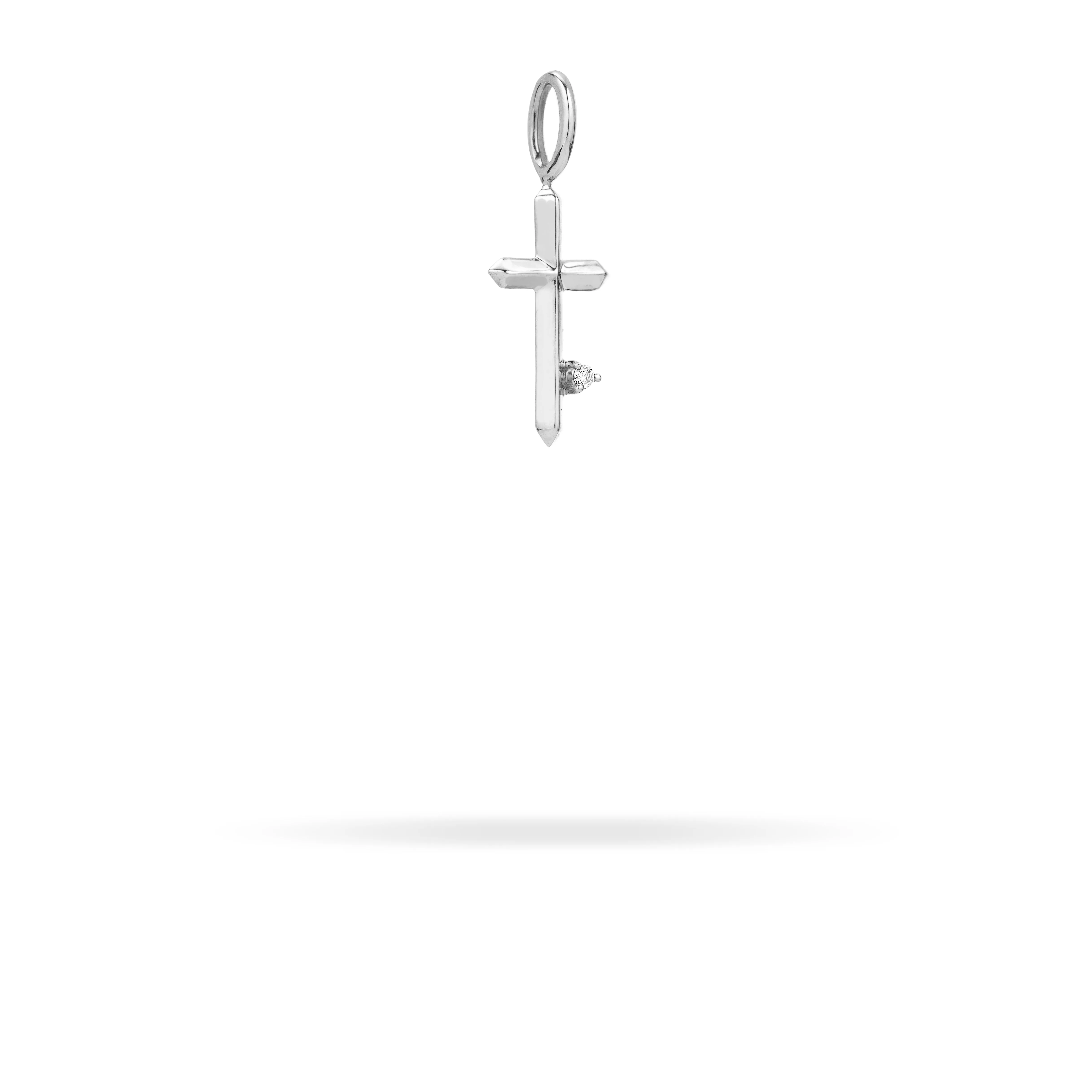 Diamond Cross Mini Bead Charm in Sterling Silver (Just Bead) sold by Adina Reyter product image thumbnail 2