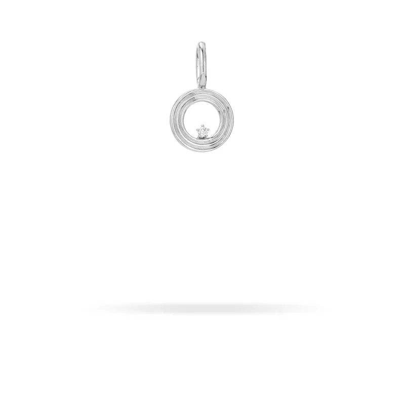 Groovy Diamond Initial Mini Bead Charm O in Sterling Silver sold by Adina Reyter