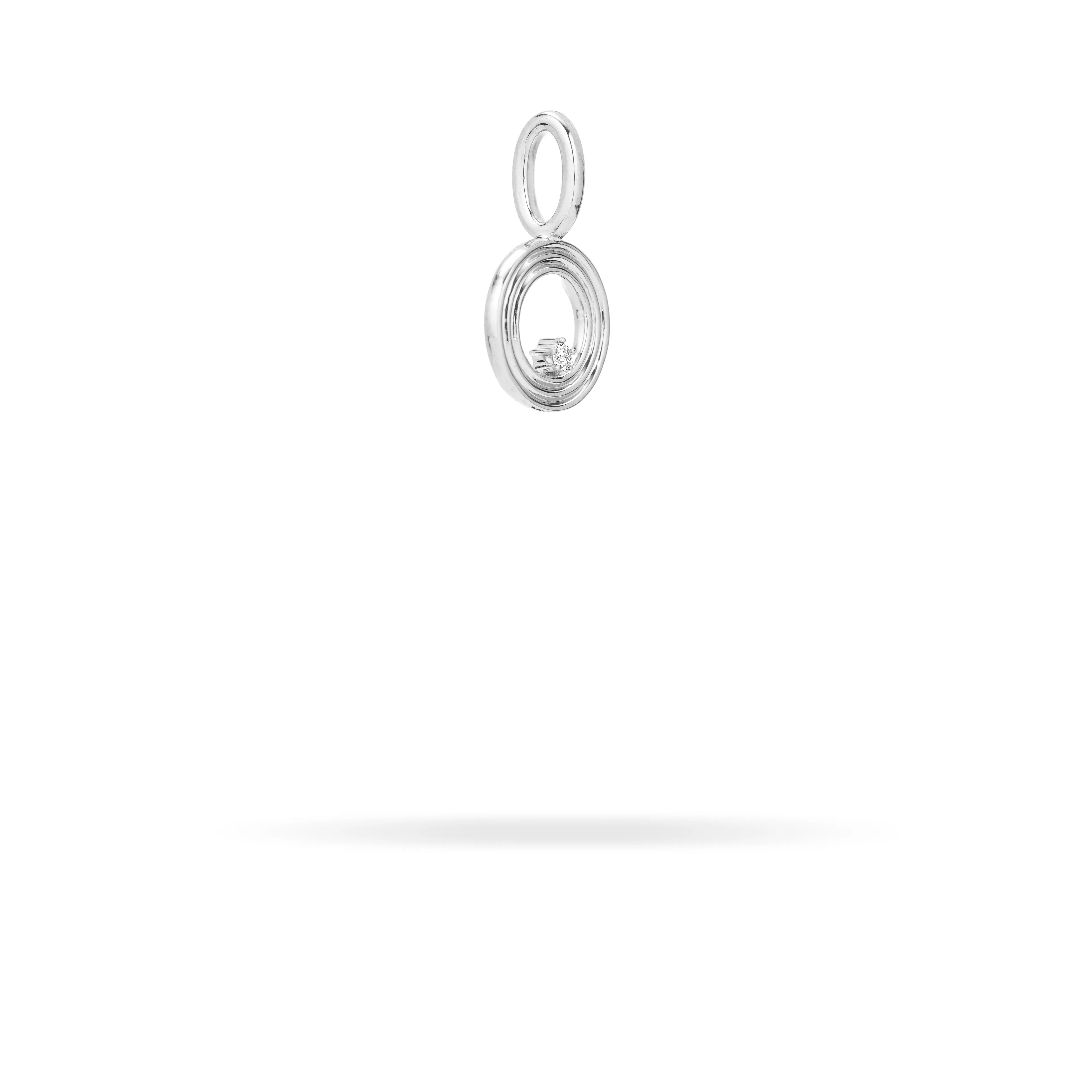 Groovy Diamond Initial Mini Bead Charm O in Sterling Silver sold by Adina Reyter product image thumbnail 2