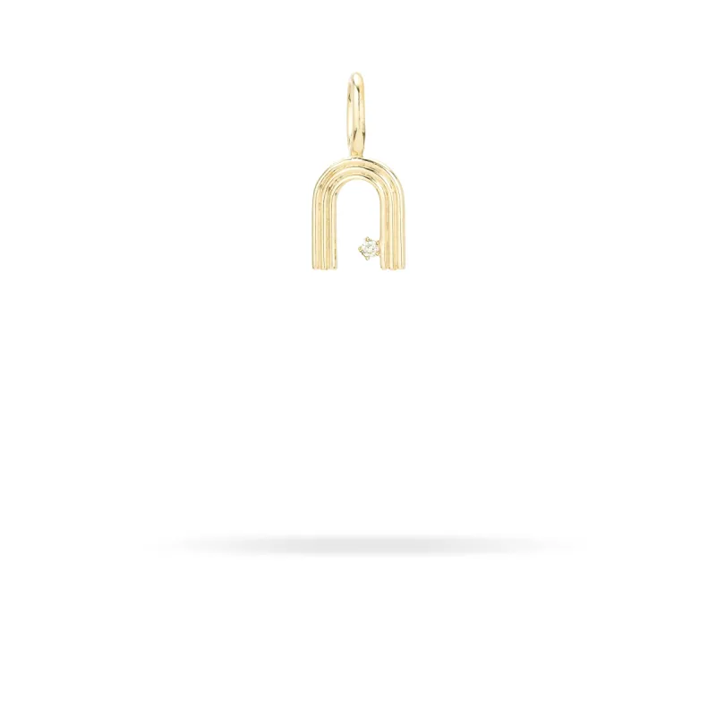 Groovy Diamond Initial Mini Bead Charm N sold by Adina Reyter