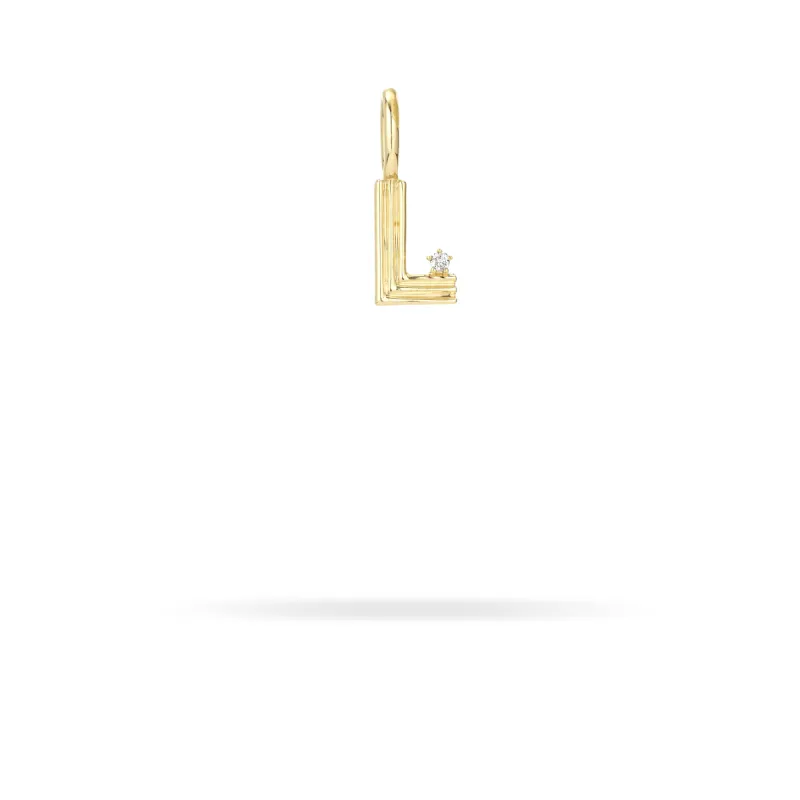 Groovy Diamond Initial Mini Bead Charm L sold by Adina Reyter