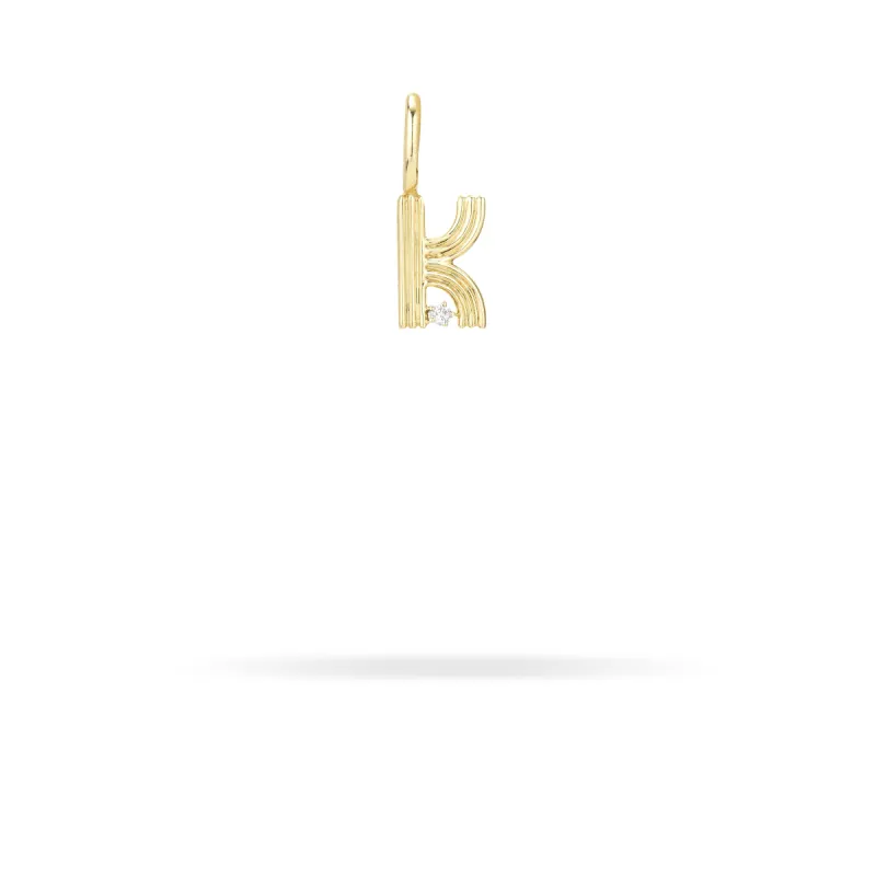 Groovy Diamond Initial Mini Bead Charm K sold by Adina Reyter