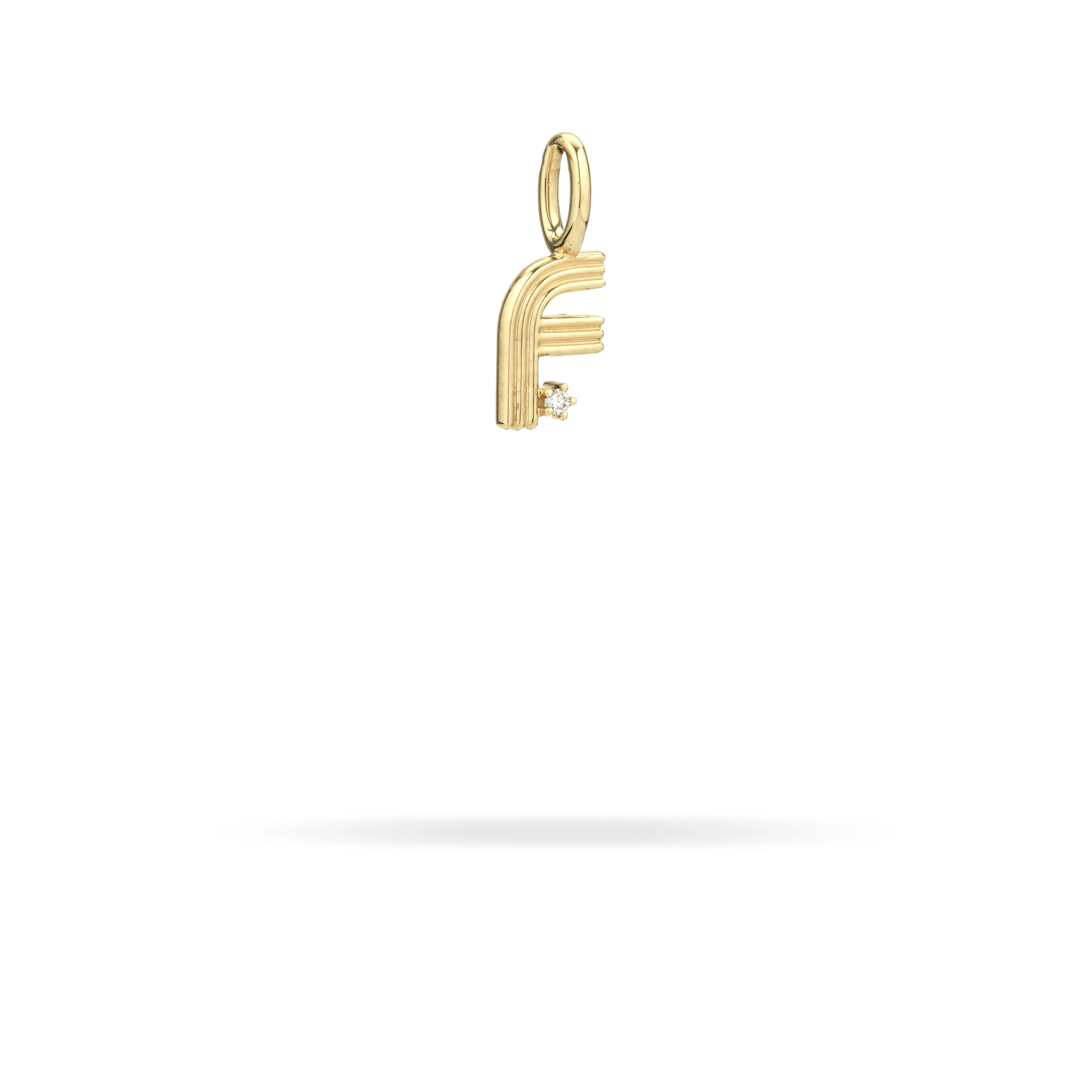 Groovy Diamond Initial Mini Bead Charm F sold by Adina Reyter