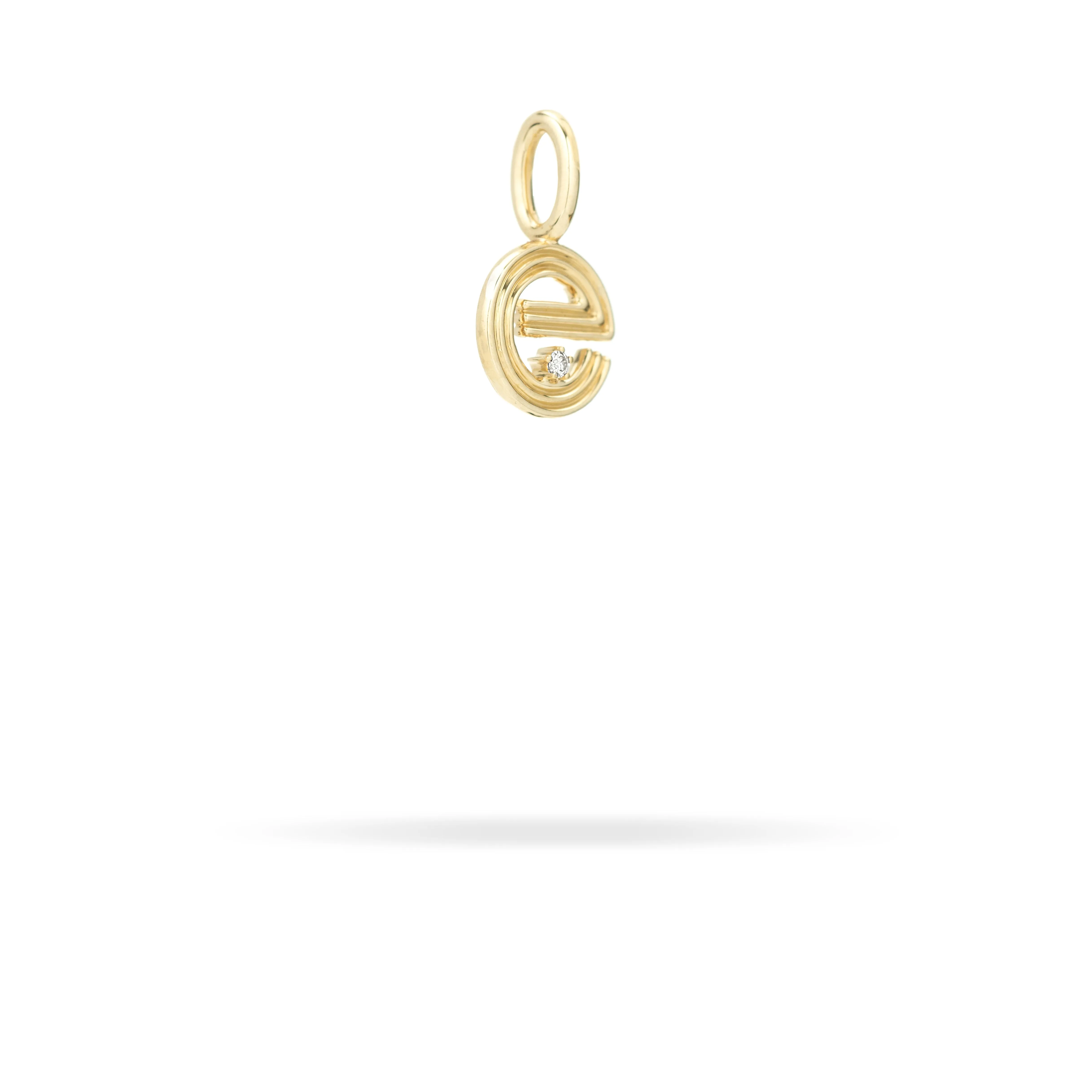 Groovy Diamond Initial Mini Bead Charm E sold by Adina Reyter product image thumbnail 2