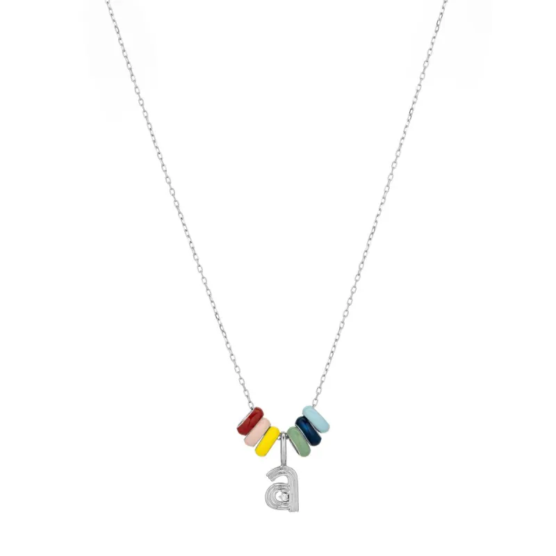 Carnival Necklace - One Initial in Sterling Silver sold by Adina Reyter