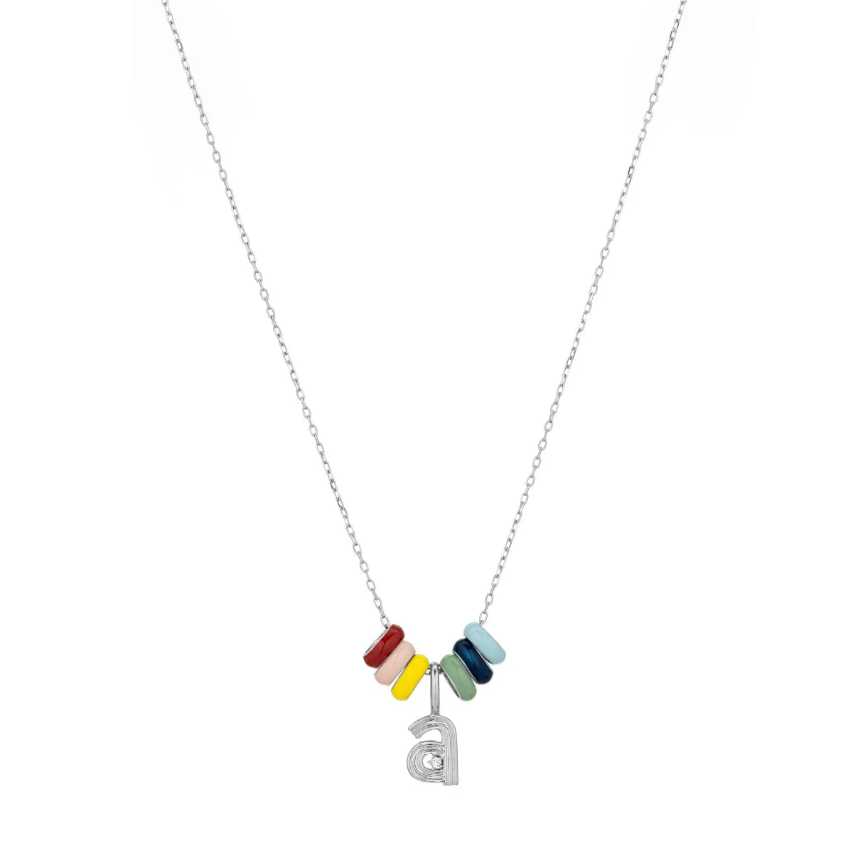 Carnival Necklace - One Initial in Sterling Silver sold by Adina Reyter