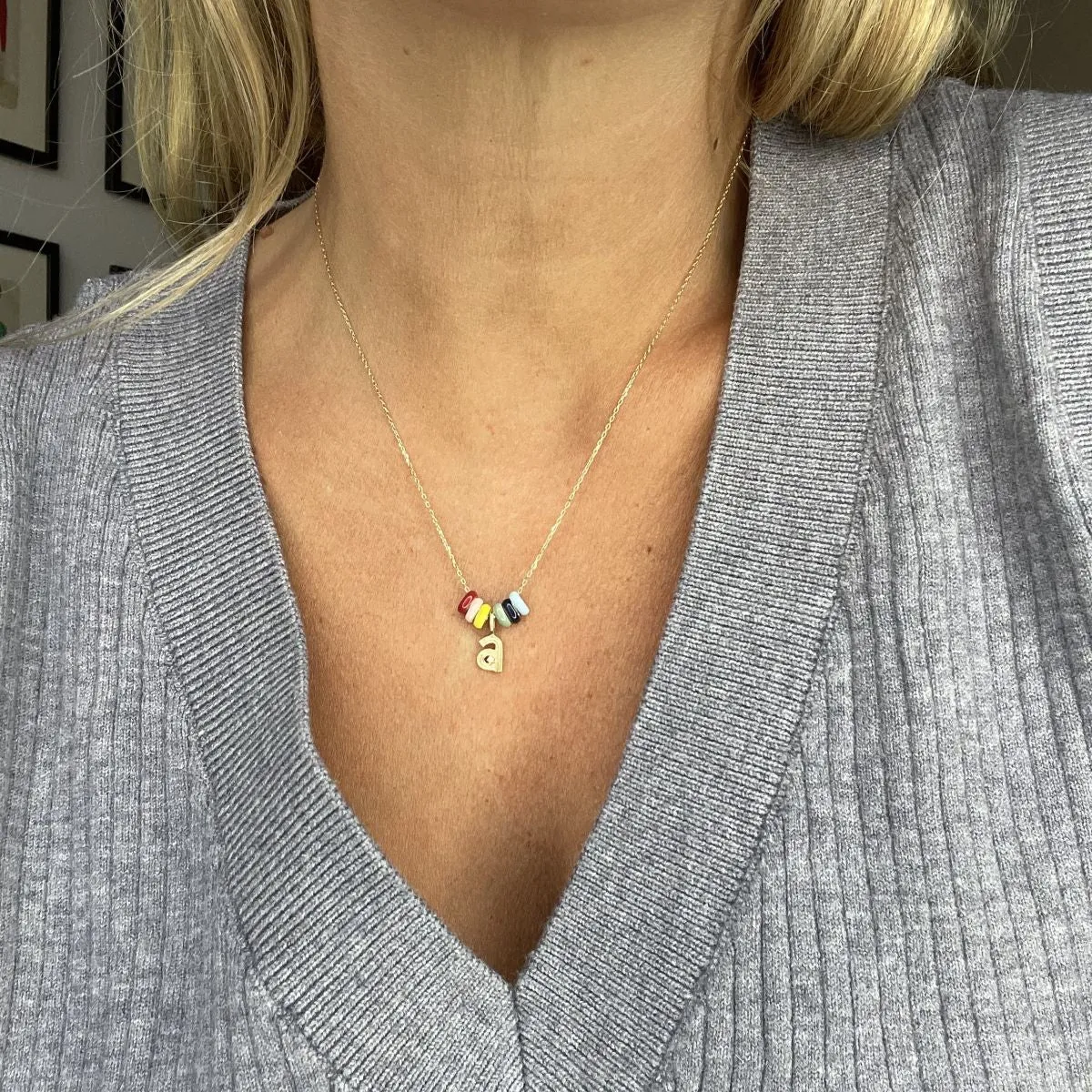 Carnival Necklace - One Initial in Sterling Silver sold by Adina Reyter product image thumbnail 2