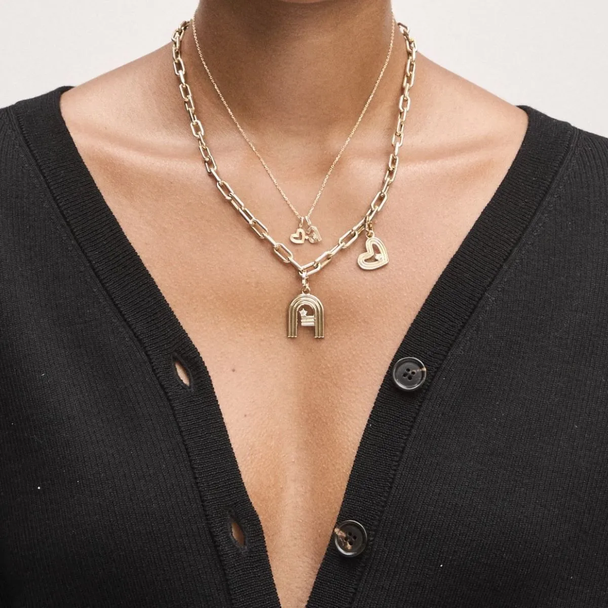 Groovy Diamond Heart Mini Bead Charm in Sterling Silver sold by Adina Reyter product image thumbnail 2