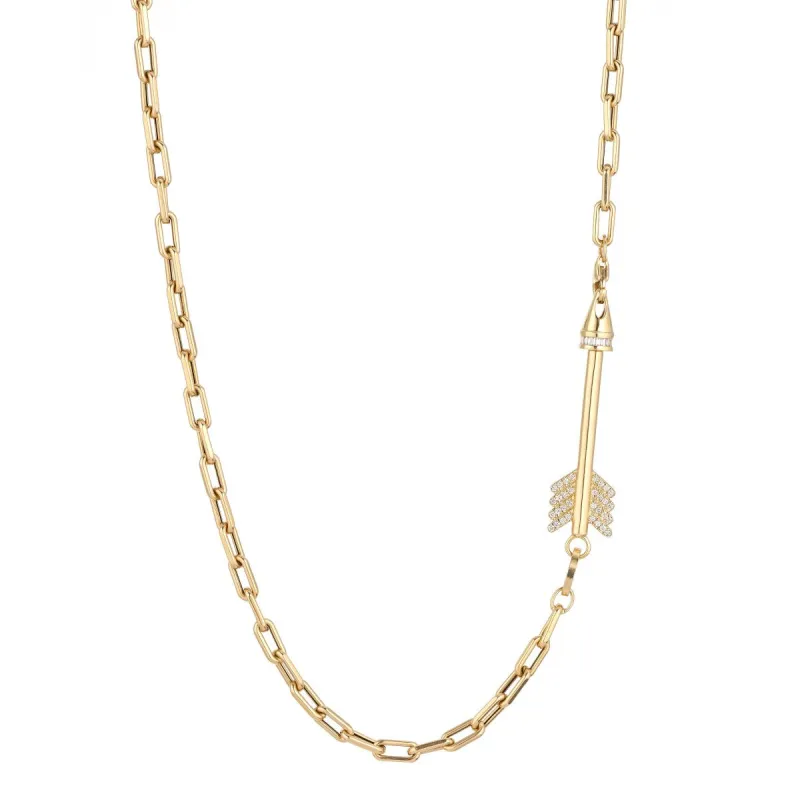 4mm Diamond Arrow Italian Chain Necklace sold by Adina Reyter