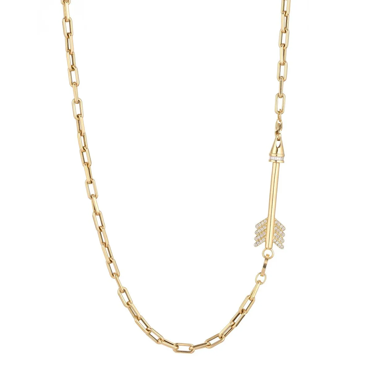 4mm Diamond Arrow Italian Chain Necklace sold by Adina Reyter