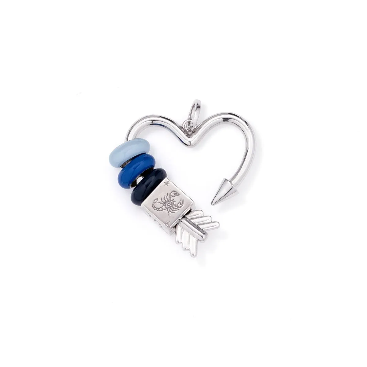 Arrow Heart Hinged Charm in Sterling Silver for Big Beads sold by Adina Reyter product image thumbnail 3