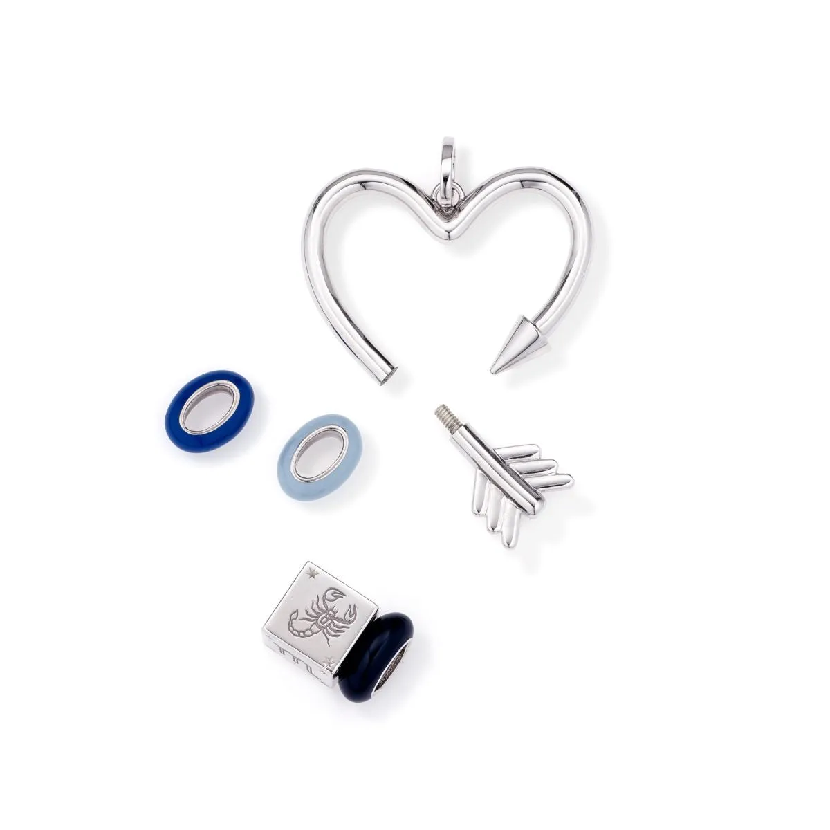 Arrow Heart Hinged Charm in Sterling Silver for Big Beads sold by Adina Reyter product image thumbnail 5