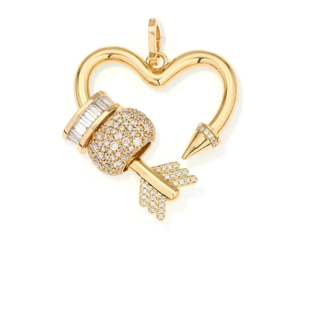 Diamond Arrow Heart Hinged Charm for Big Beads sold by Adina Reyter product image thumbnail 4