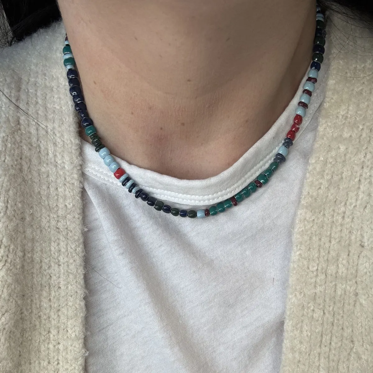 Mini Bead Festive Full Enamel Necklace sold by Adina Reyter product image thumbnail 2