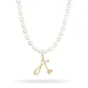 XL Seed Pearl Diamond Arrow Initial Necklace sold by Adina Reyter