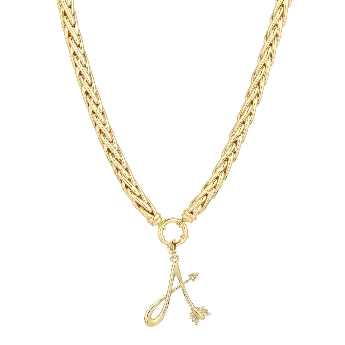 Diamond Arrow Initial Hinged Charm sold by Adina Reyter product image thumbnail 4