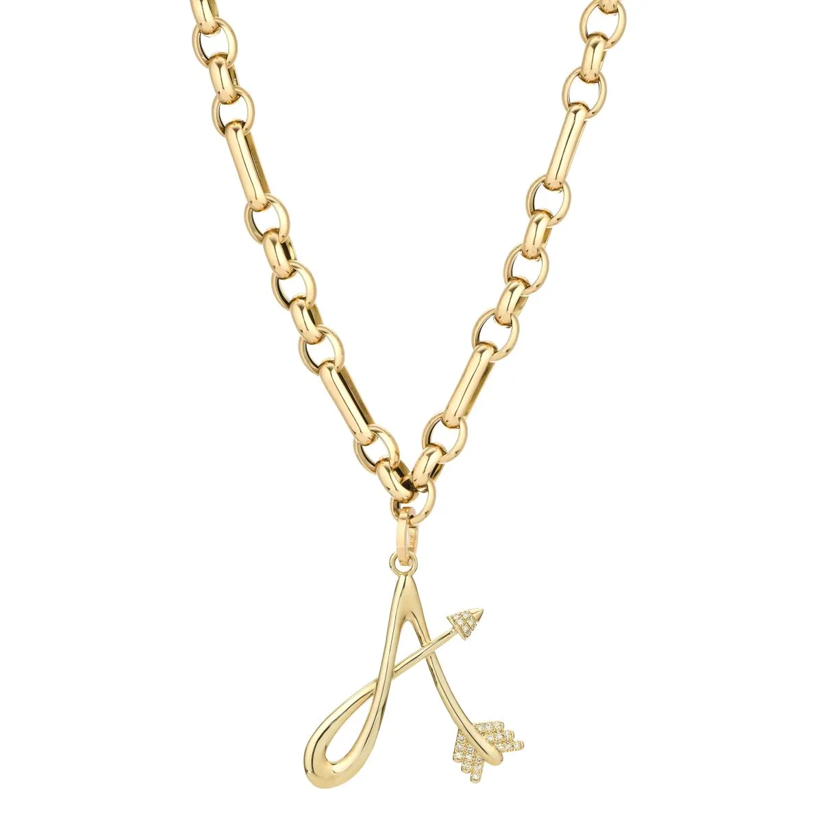 Diamond Arrow Initial Hinged Charm sold by Adina Reyter product image thumbnail 3