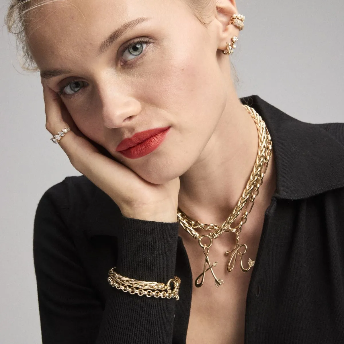 Diamond Arrow Initial Hinged Charm sold by Adina Reyter product image thumbnail 2