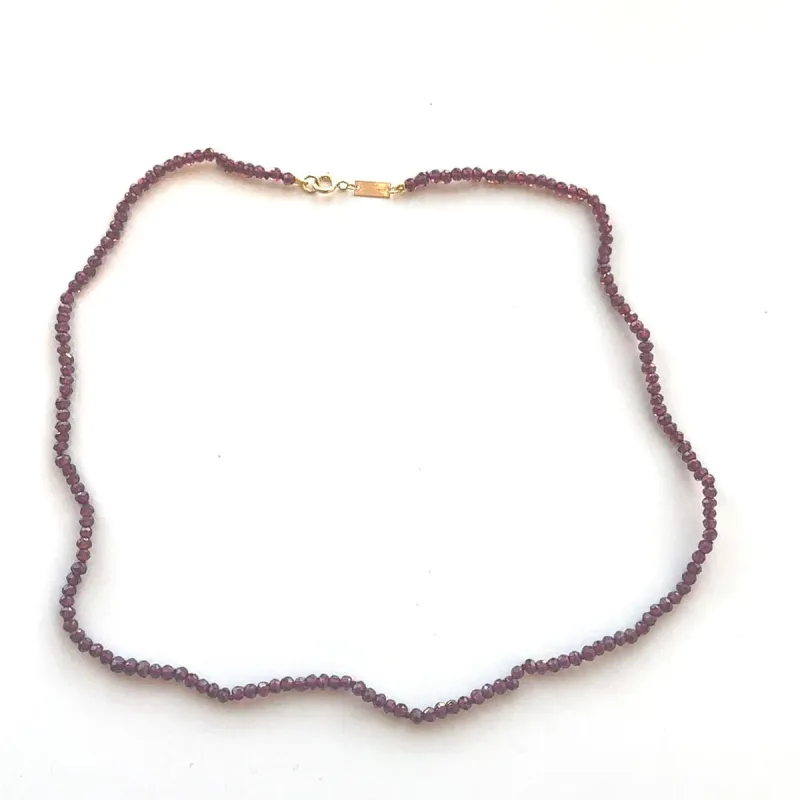 One of a Kind Faceted Garnet Bead Necklace sold by Adina Reyter