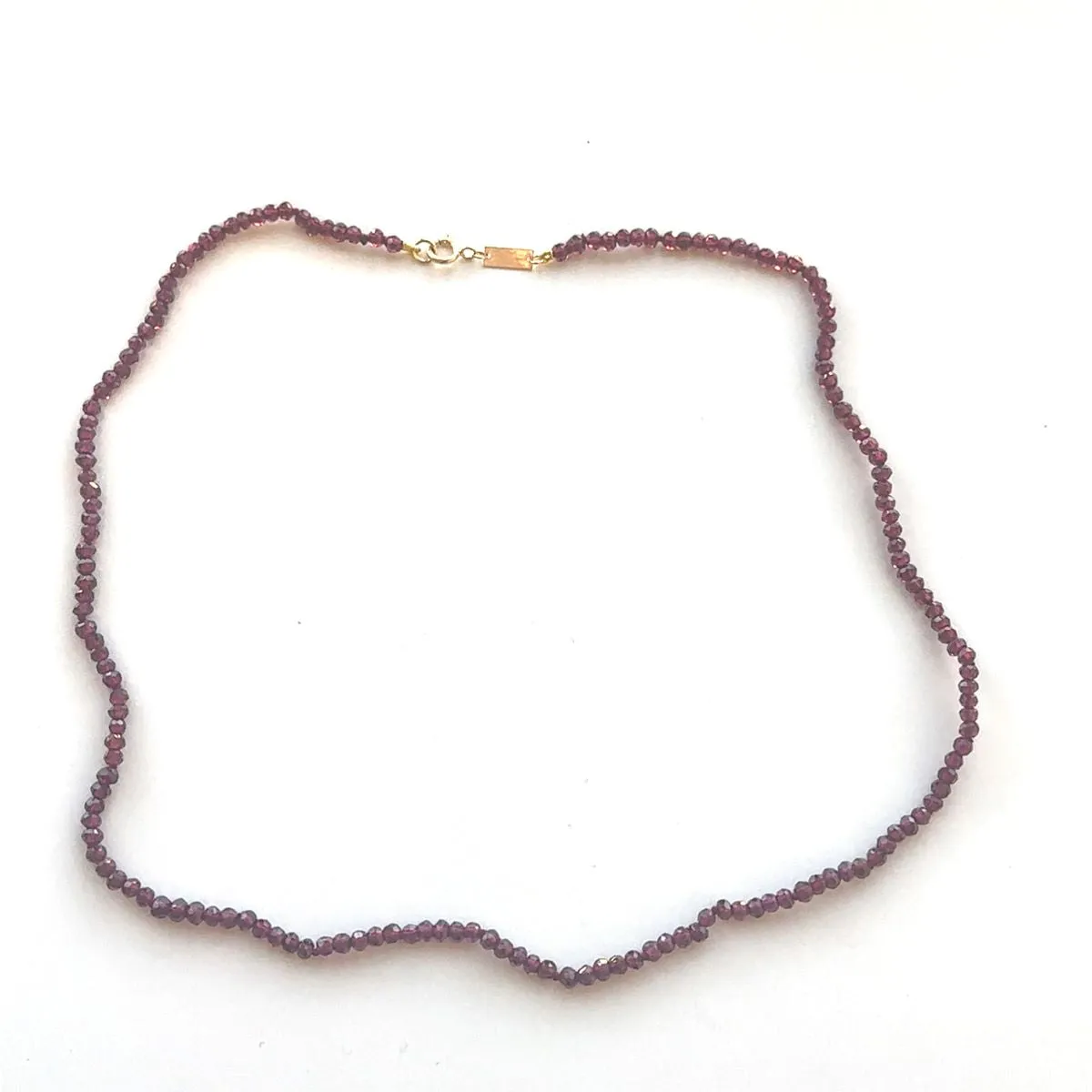 One of a Kind Faceted Garnet Bead Necklace sold by Adina Reyter
