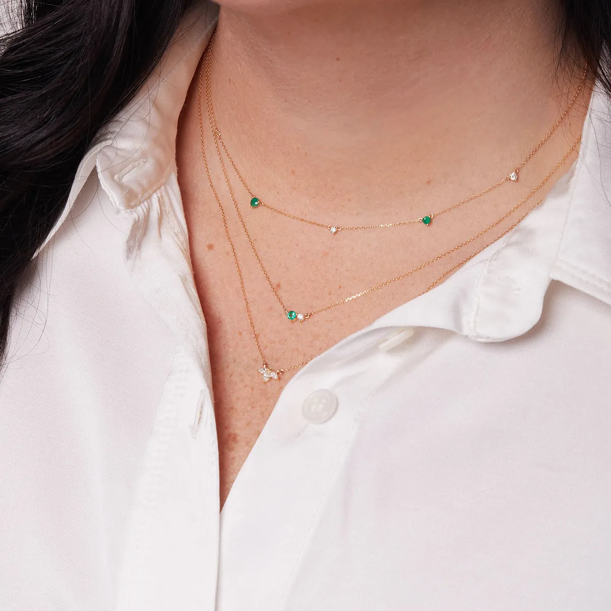 Paris Diamond Half Flower Necklace sold by Adina Reyter product image thumbnail 2