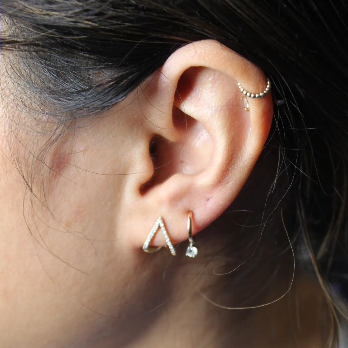 Diamond Double J Hoops sold by Adina Reyter product image thumbnail 2