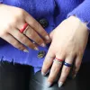 One of a Kind Domed Red Enamel Stacking Ring Size 7 sold by Adina Reyter