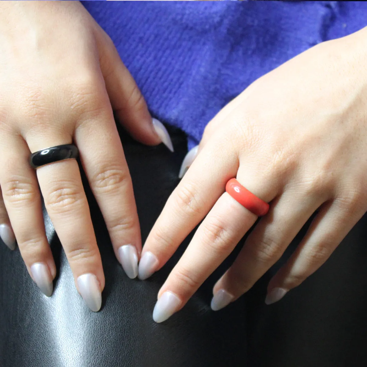 One of a Kind Domed Black Enamel Band Size 7 sold by Adina Reyter product image thumbnail 2