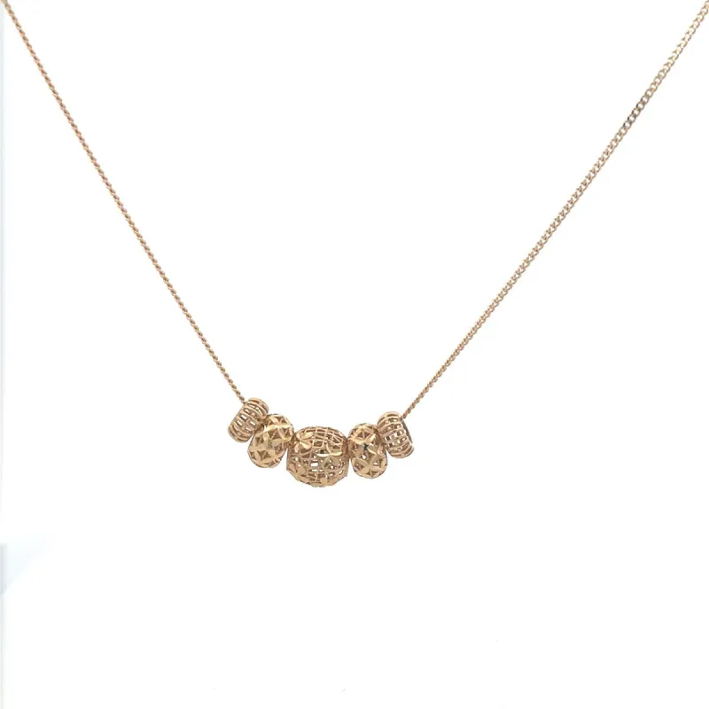 Curb Chain Faceted Bead Necklace sold by Adina Reyter