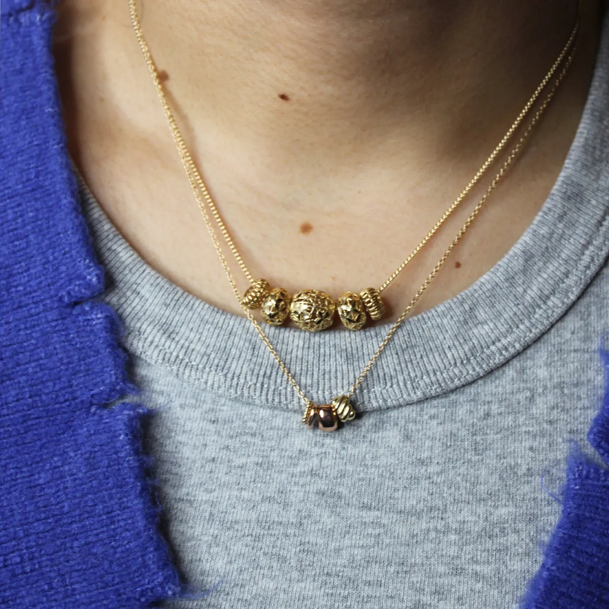 Curb Chain Faceted Bead Necklace sold by Adina Reyter product image thumbnail 2