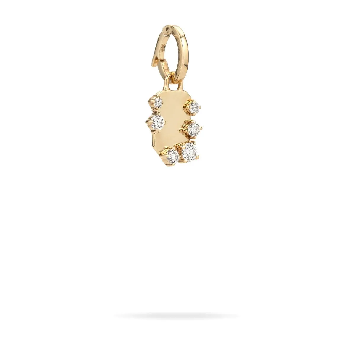 Tiny Diamond Dog Tag Hinged Charm - Lab Grown sold by Adina Reyter product image thumbnail 3