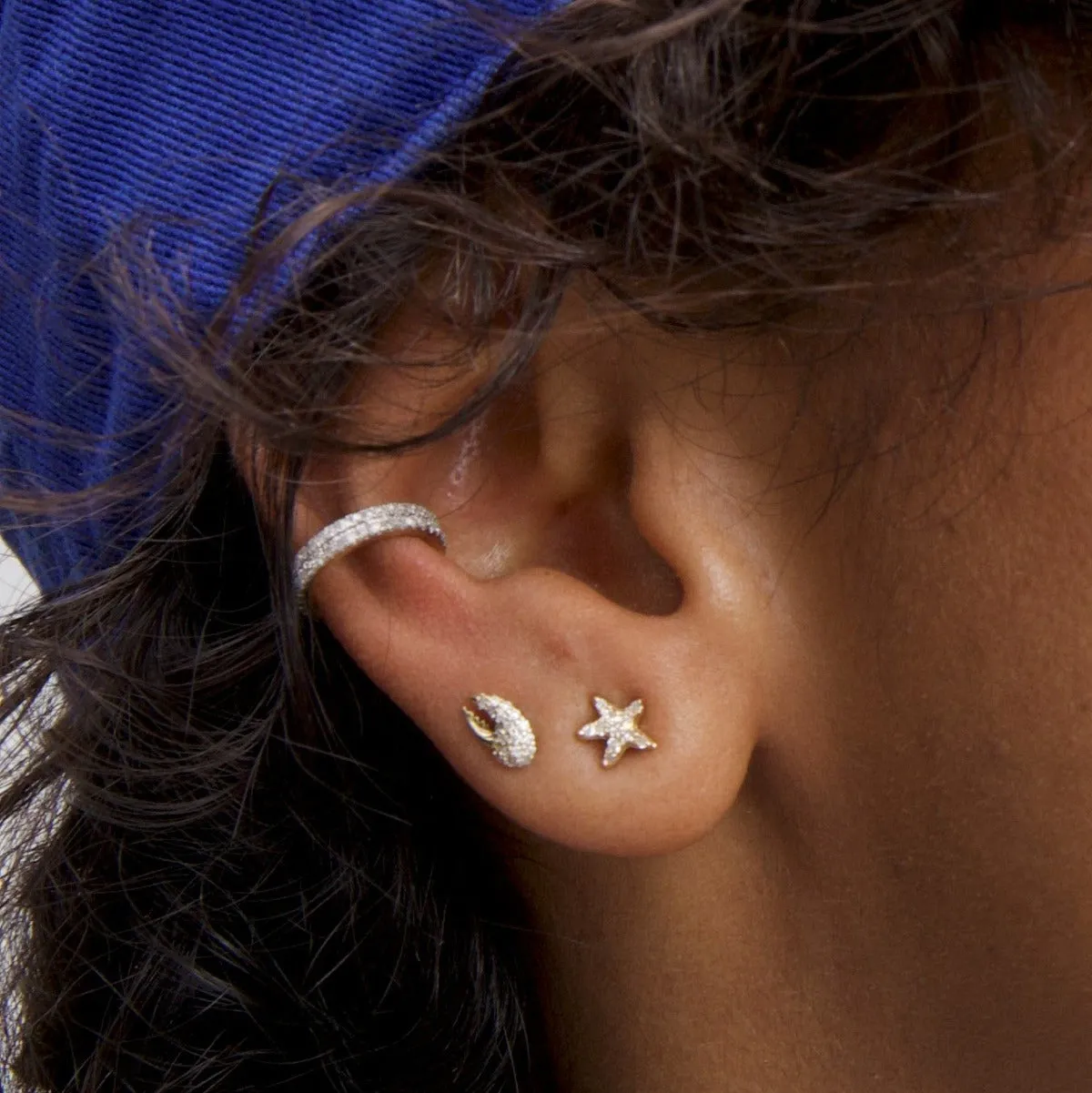 Tiny Pavé Starfish Posts sold by Adina Reyter product image thumbnail 2