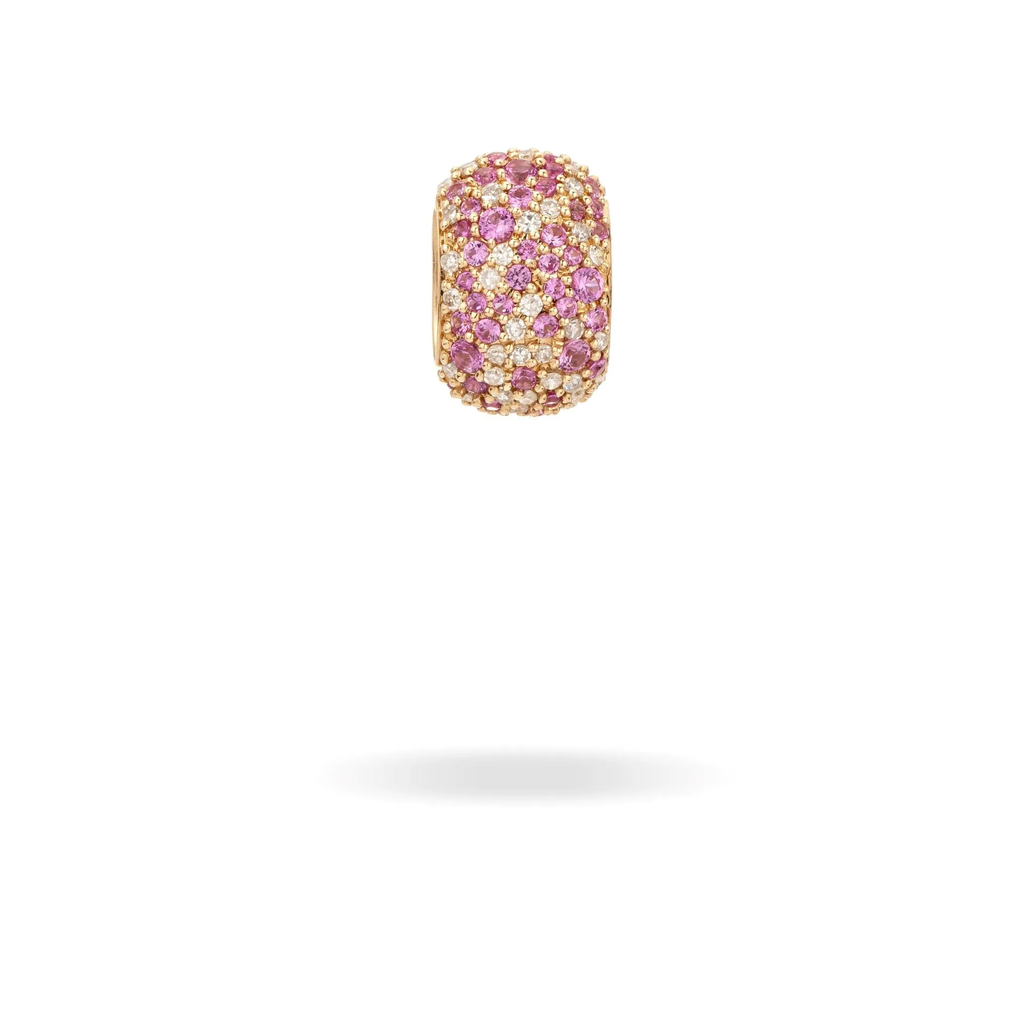 Wide Pink Sapphire + Diamond Pavé Big Bead sold by Adina Reyter