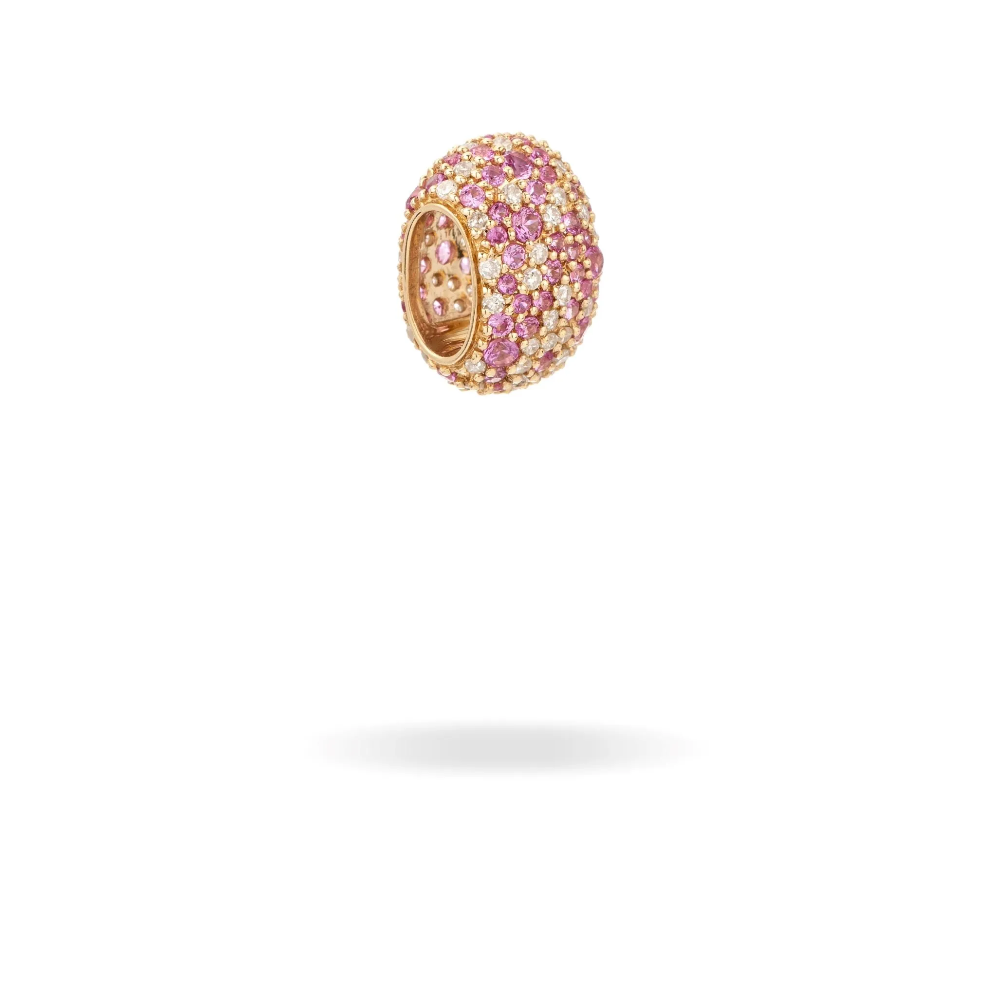 Wide Pink Sapphire + Diamond Pavé Big Bead sold by Adina Reyter product image thumbnail 3