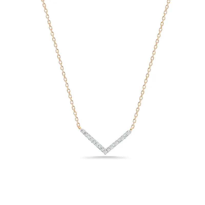 Tiny Pavé V Necklace sold by Adina Reyter