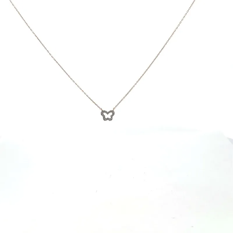 Super Tiny Pavé Butterfly Necklace sold by Adina Reyter