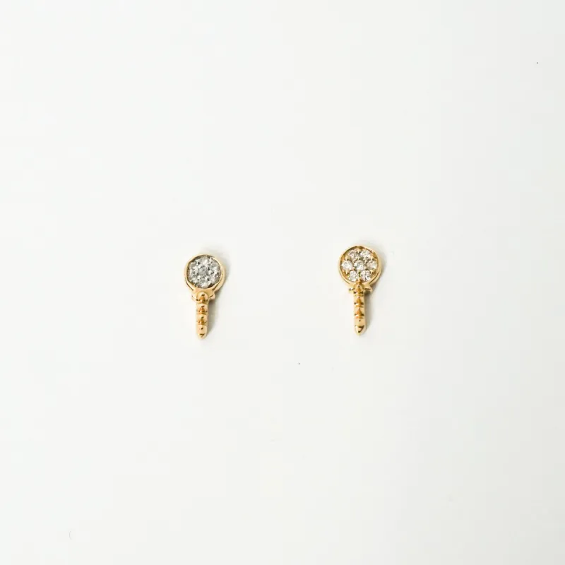 Super Tiny Pave Spike Key Posts sold by Adina Reyter