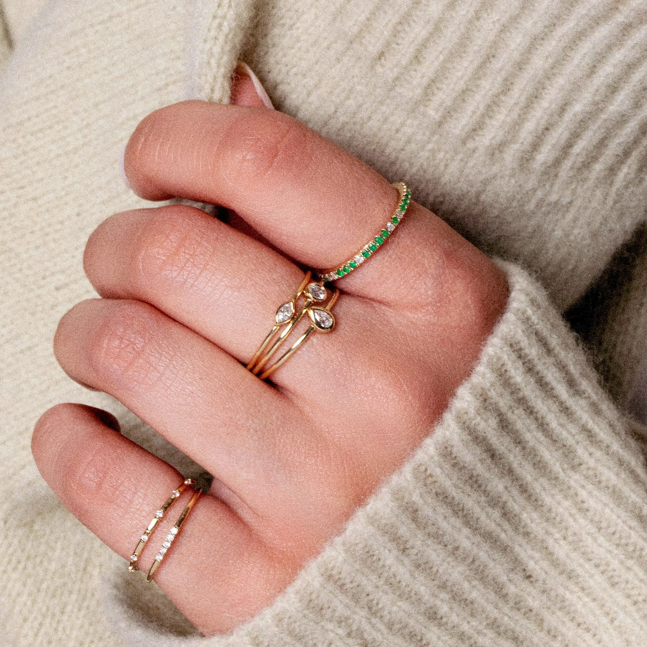 Stacking Diamond Teardrop Band Ring Size 7 sold by Adina Reyter product image thumbnail 2