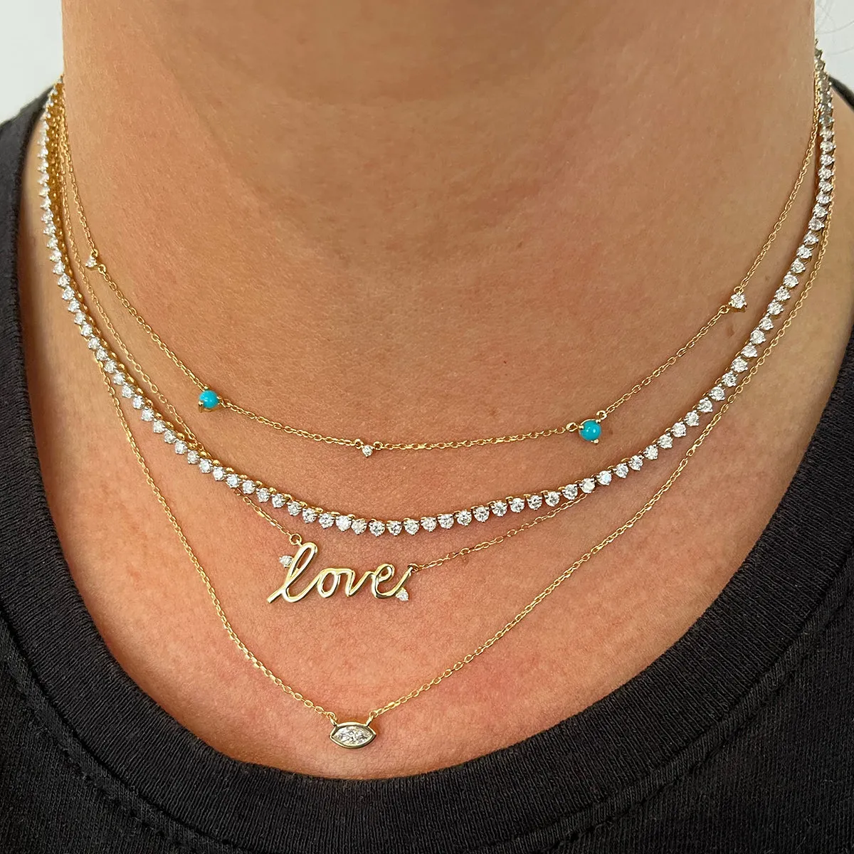 Stacking Diamond Marquise Necklace sold by Adina Reyter product image thumbnail 2