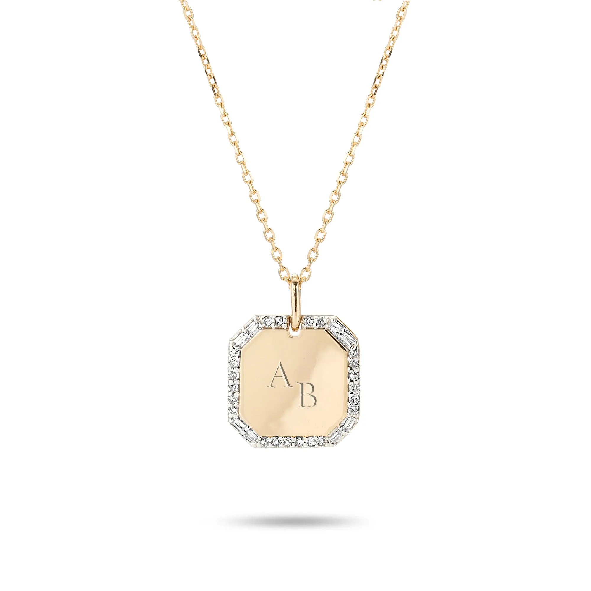 Square Pavé + Baguette Dog Tag sold by Adina Reyter product image thumbnail 5