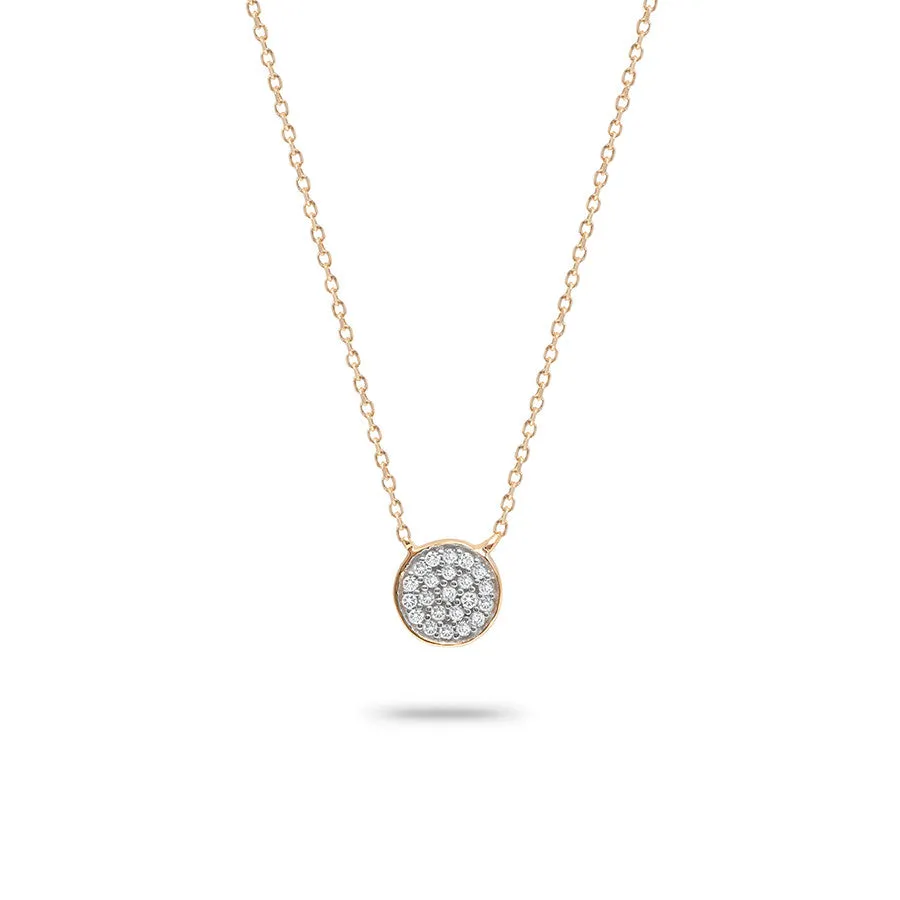 Solid Pavé Disc Necklace sold by Adina Reyter