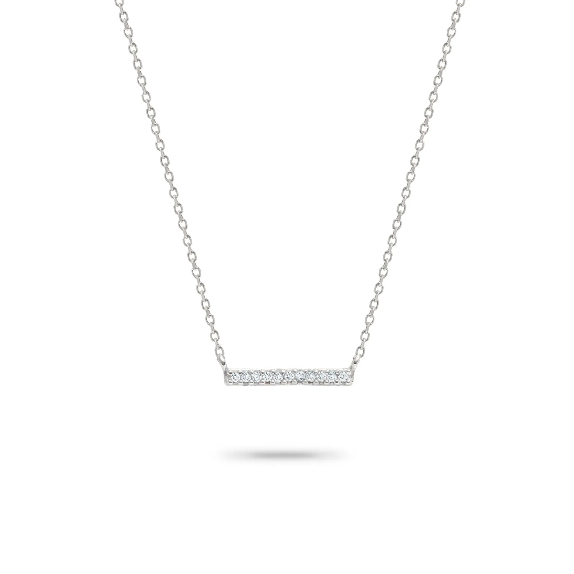 Pavé Bar Necklace in Sterling Silver sold by Adina Reyter