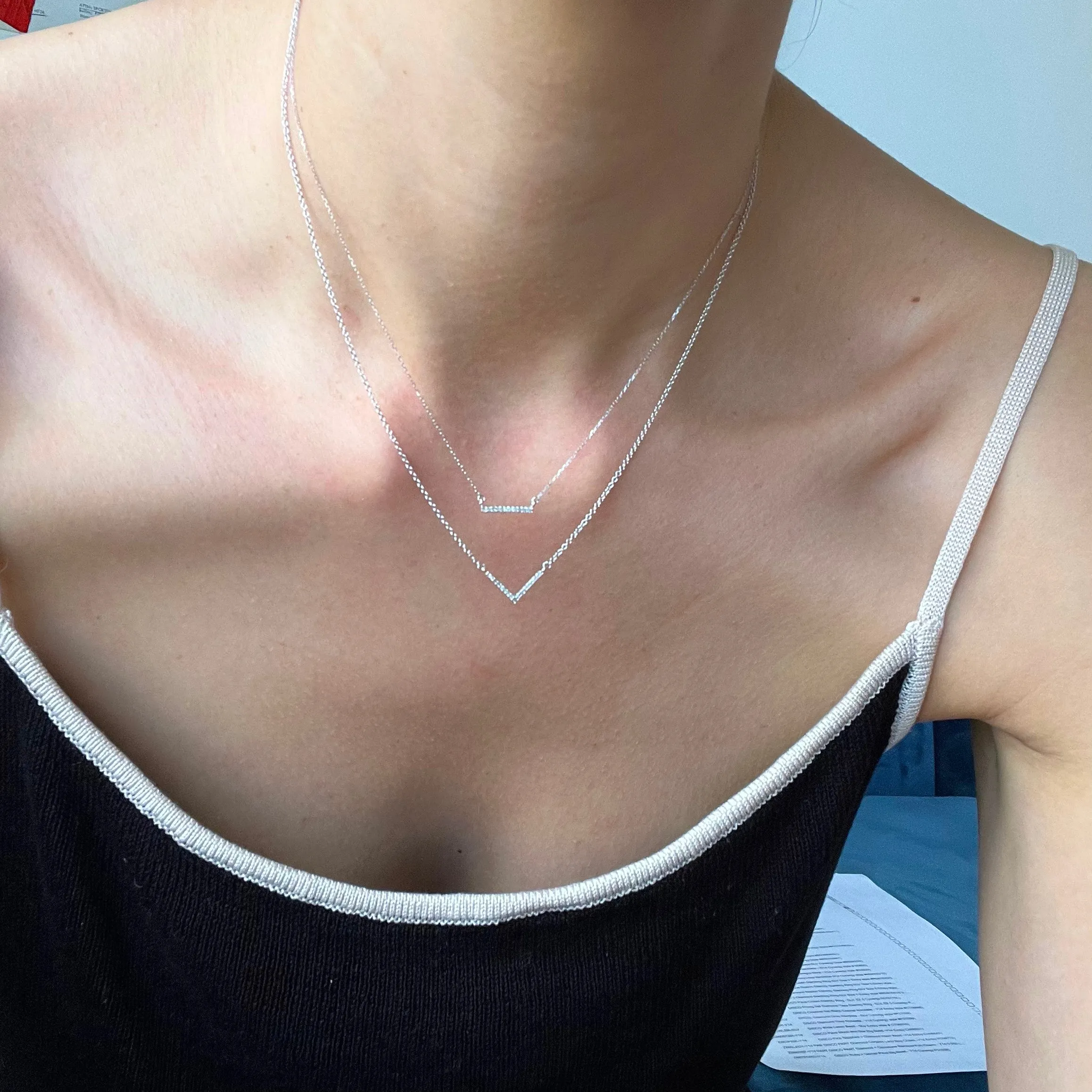 Pavé Bar Necklace in Sterling Silver sold by Adina Reyter product image thumbnail 2